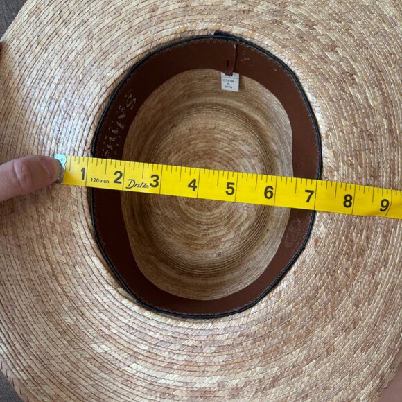 Mexican Palm-Leaf Cowboy Hat, Straw, Leather Band Size 54 (US 6 3/4) - Picture 6 of 9